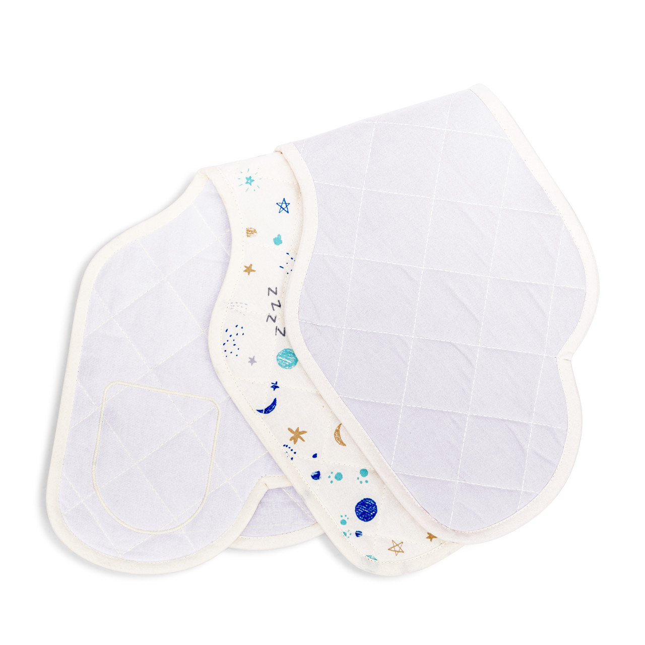 Burp Cloths Set of 2 - Moon and Stars thumbnail