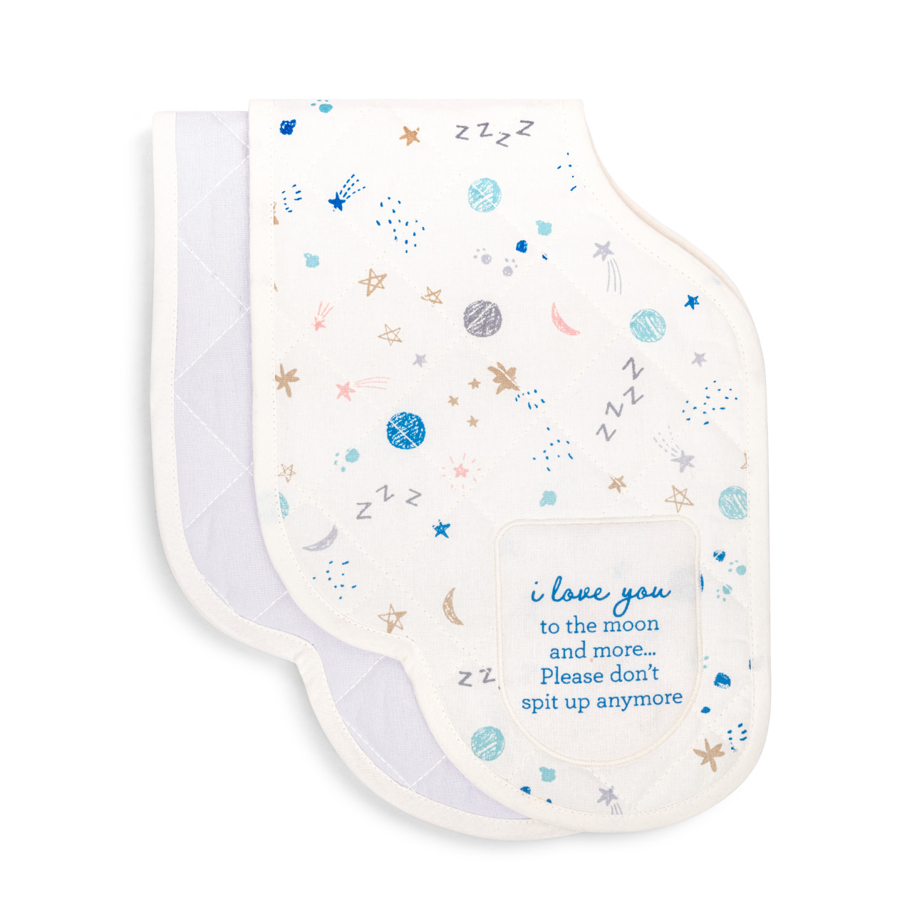 Burp Cloths Set of 2 - Moon and Stars thumbnail