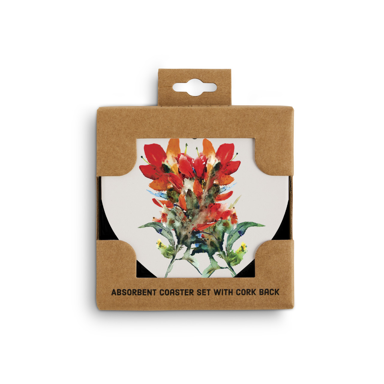 Indian Paintbrush Heart Coaster thumbnail