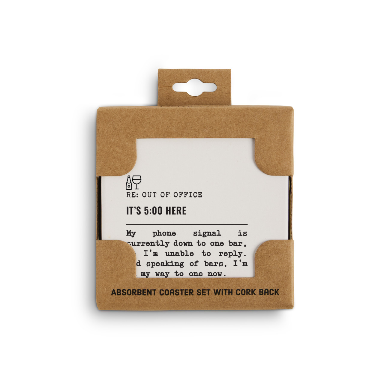 5 O'clock Here Bar Coasters - Set of 4 thumbnail