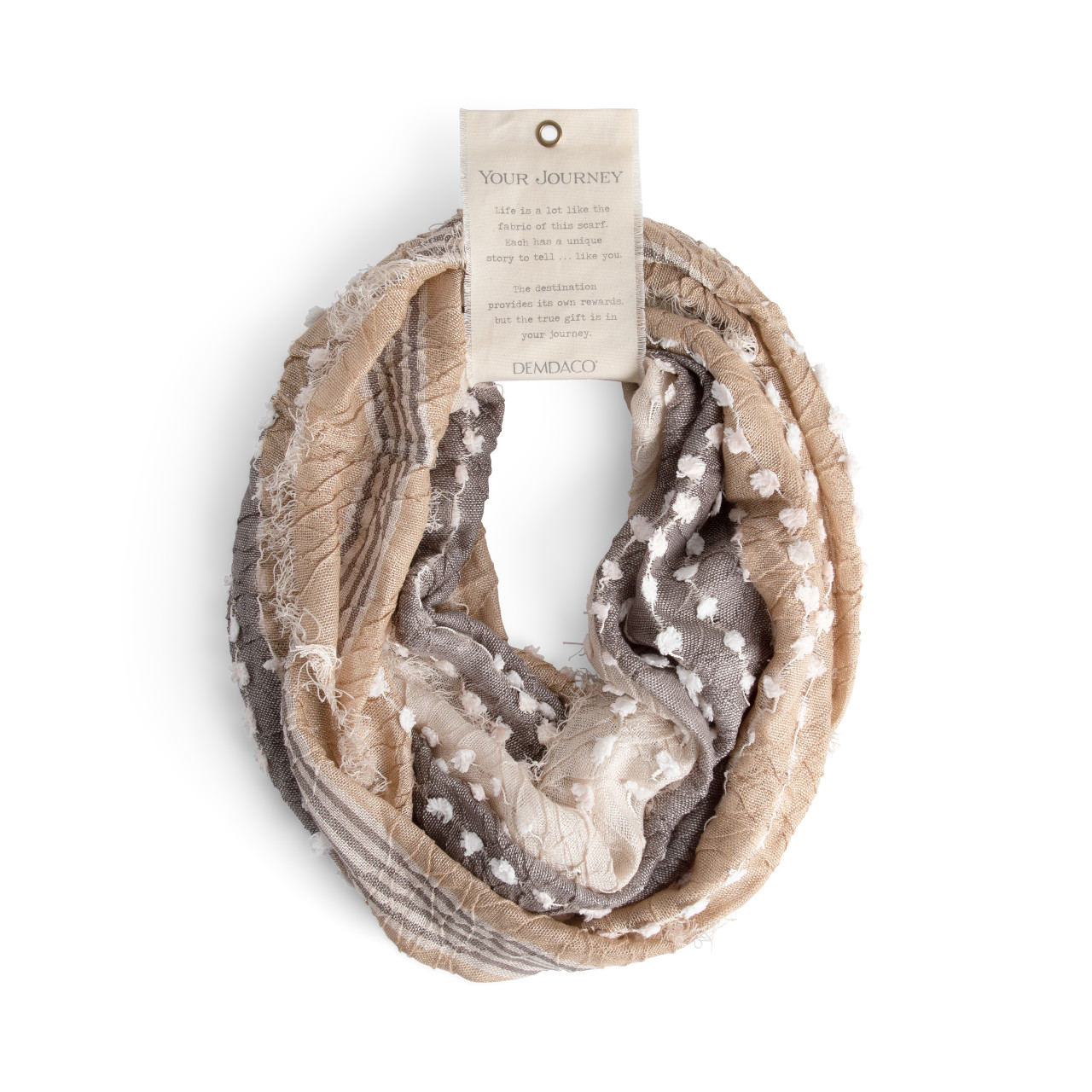 Textured Infinity Scarf - Tan thumbnail