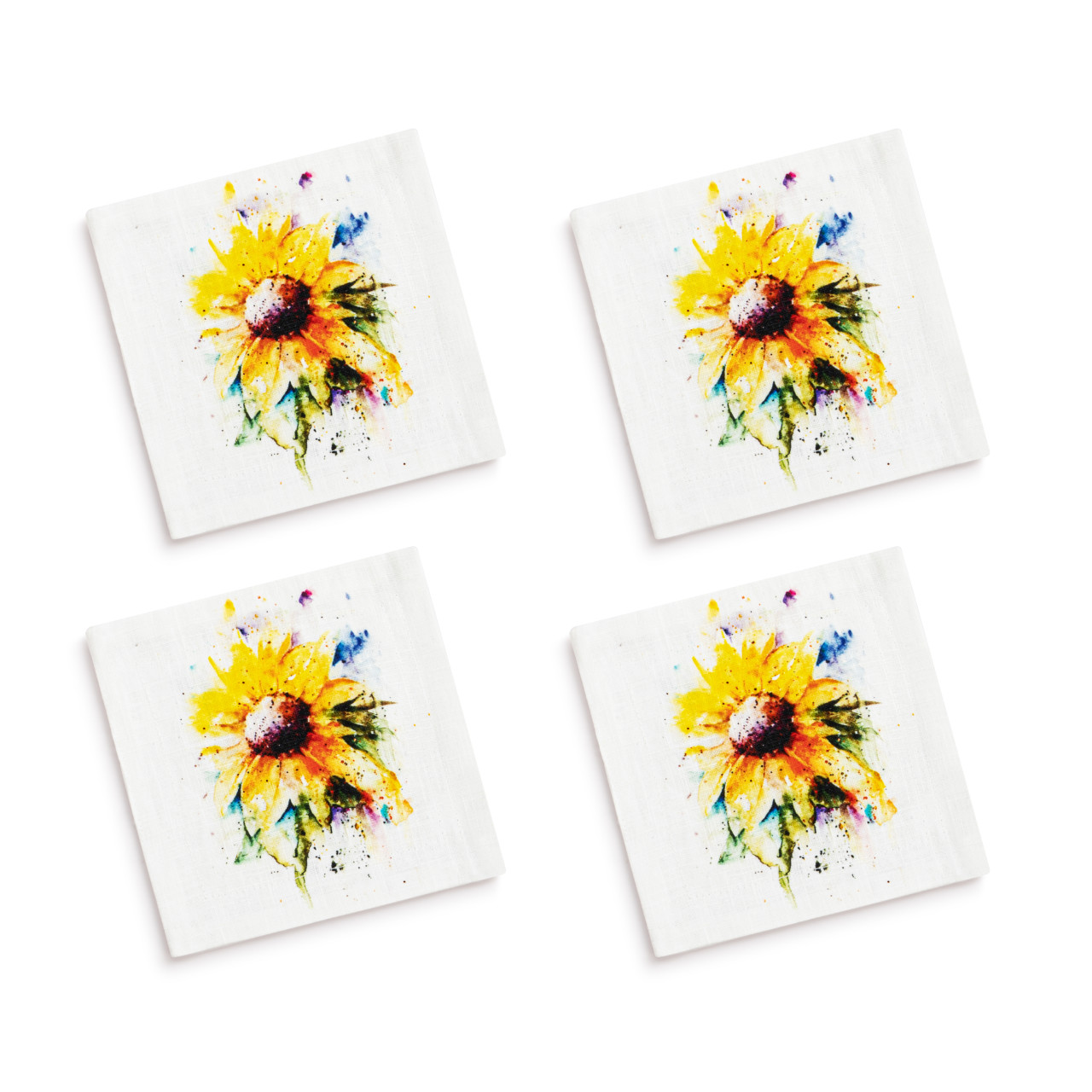 Sunflower Fabric Cocktail Napkins thumbnail