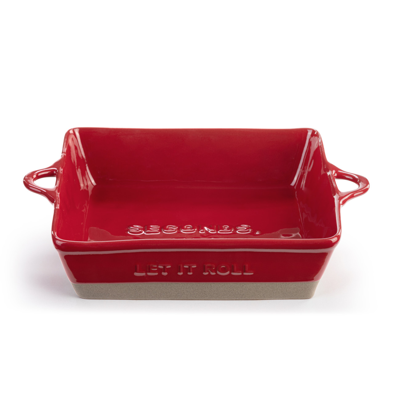 Gather 'Round Red Stoneware Let it Roll Cinnamon Roll Dish 9" x 2.5" thumbnail
