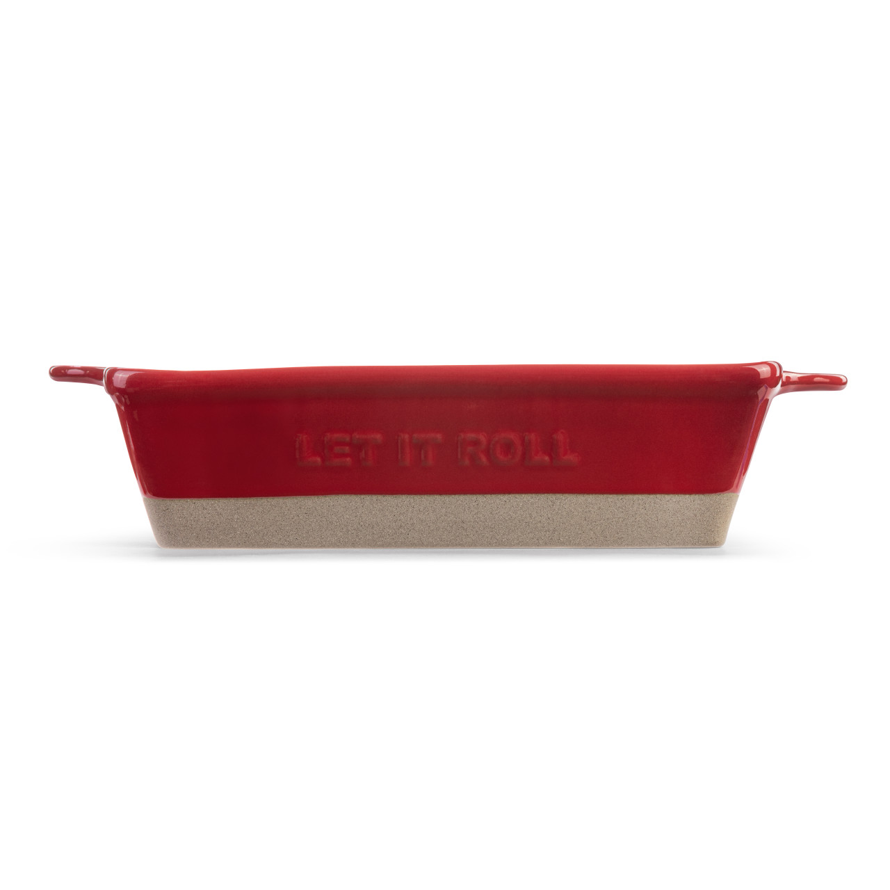 Gather 'Round Red Stoneware Let it Roll Cinnamon Roll Dish 9" x 2.5" thumbnail