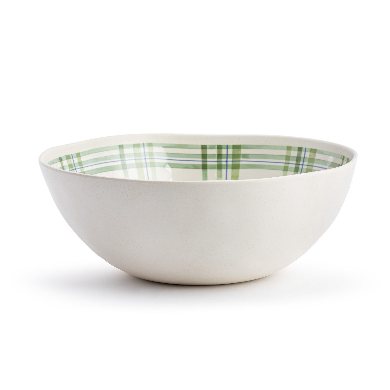 Green Plaid Large Melamine Serve Bowl thumbnail