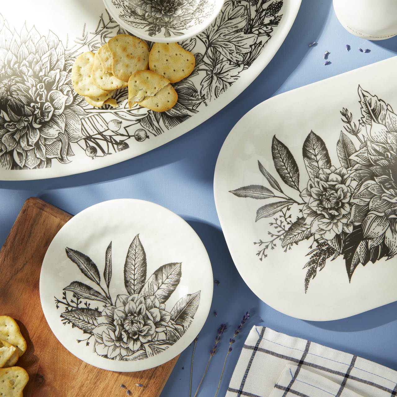 Floral Melamine Appetizer Plates - Set of 4 thumbnail
