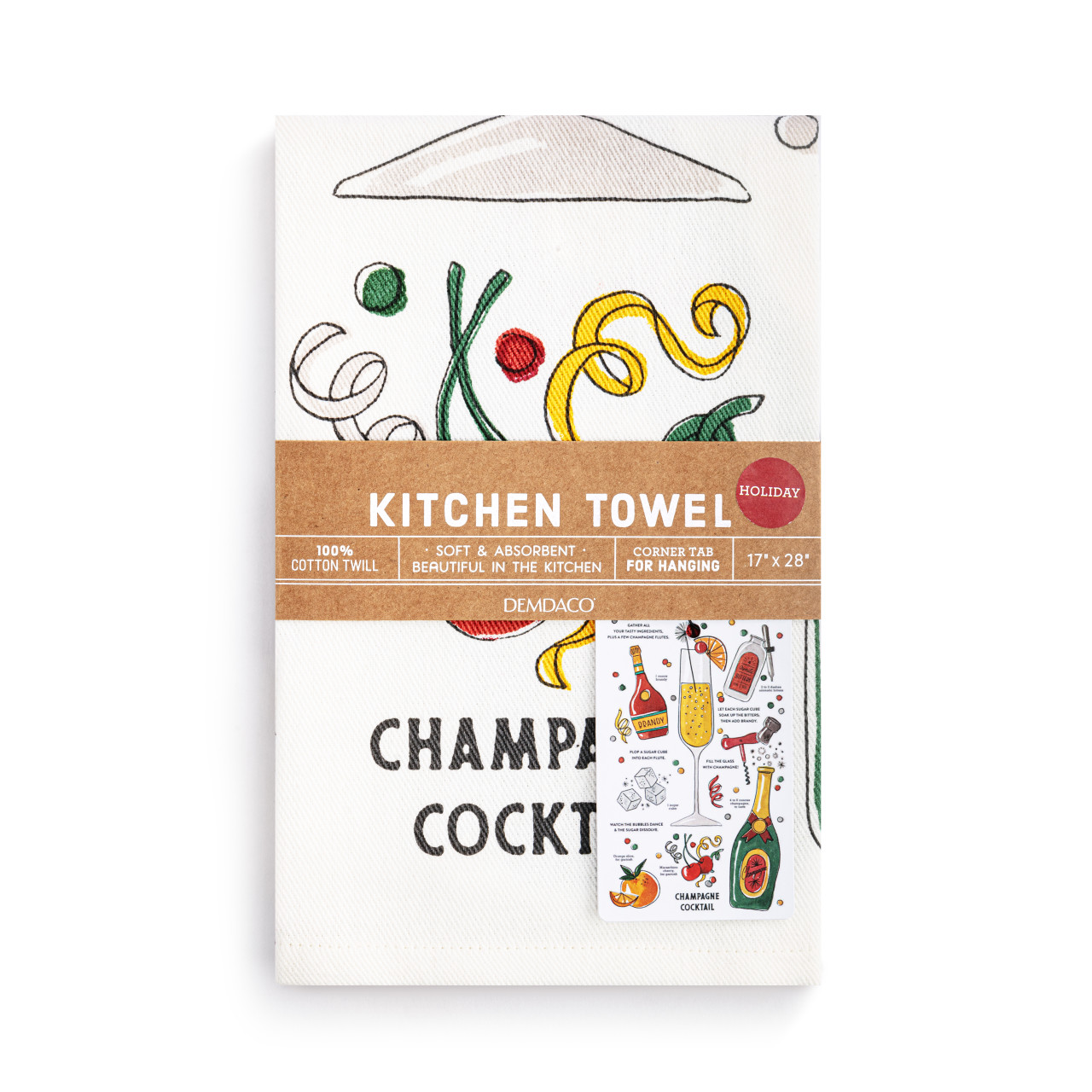 Champagne Cocktail Cotton Twill Bar Towel thumbnail