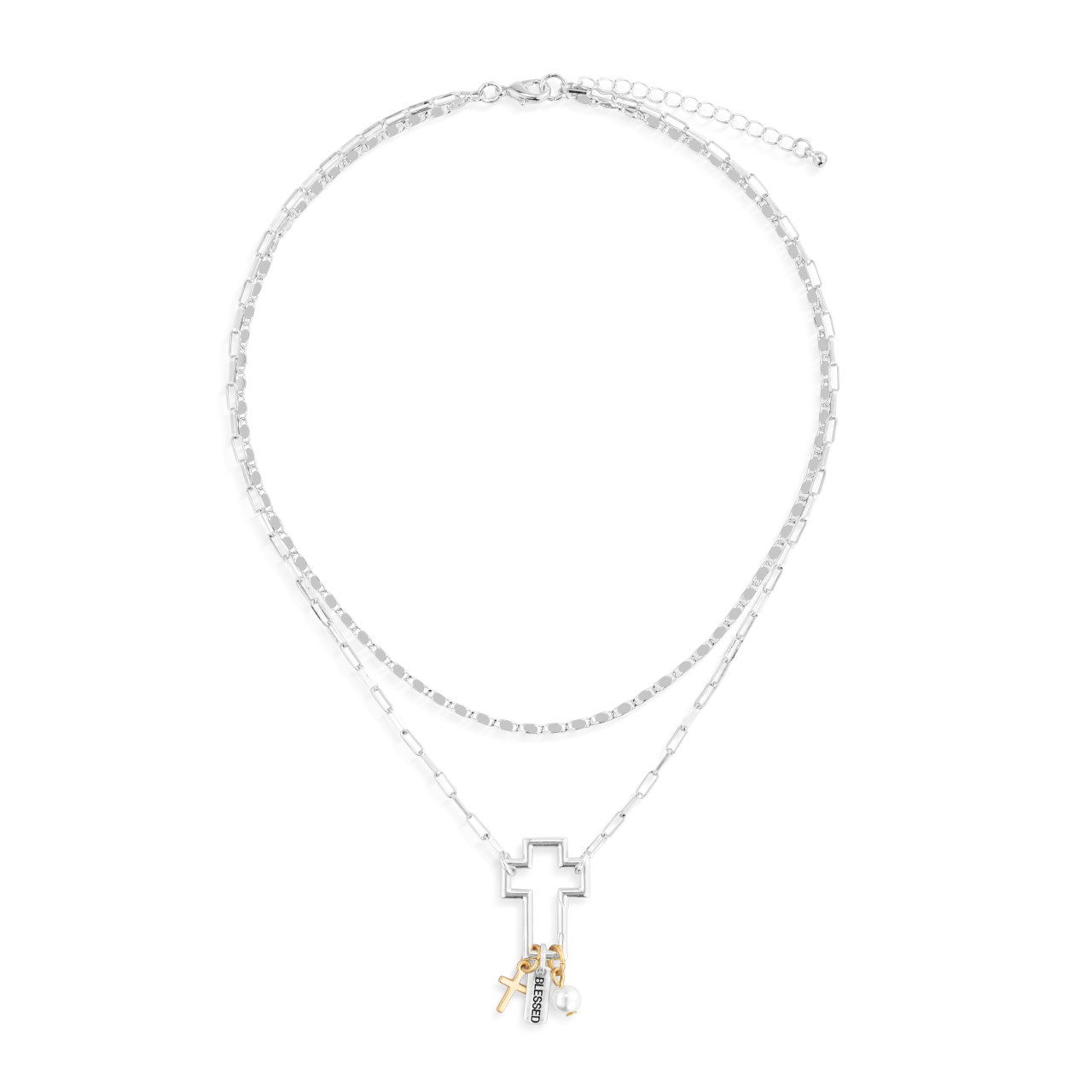 Faith Necklace Jewelry Set - Silver thumbnail