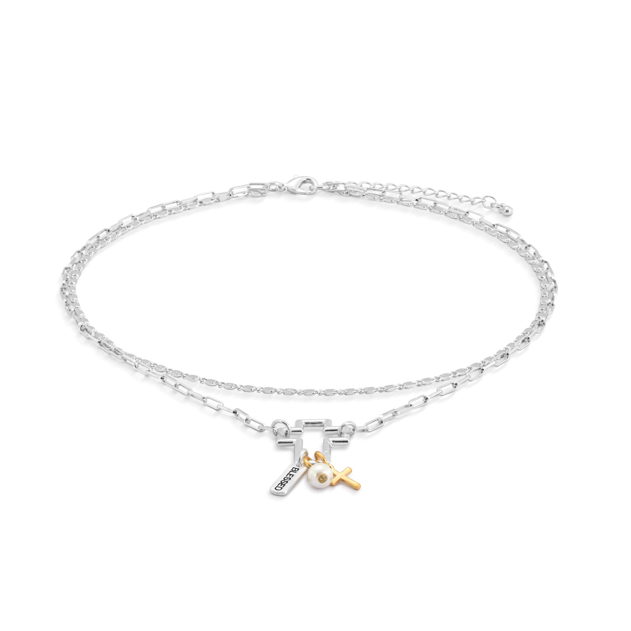 Faith Necklace Jewelry Set - Silver thumbnail