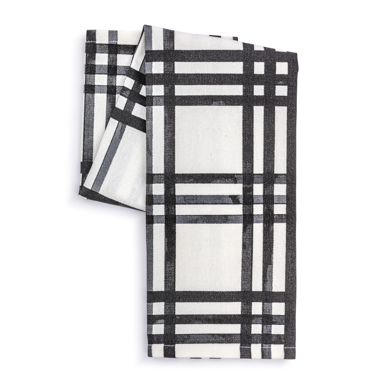 Black Plaid Cotton Twill Kitchen Towel thumbnail