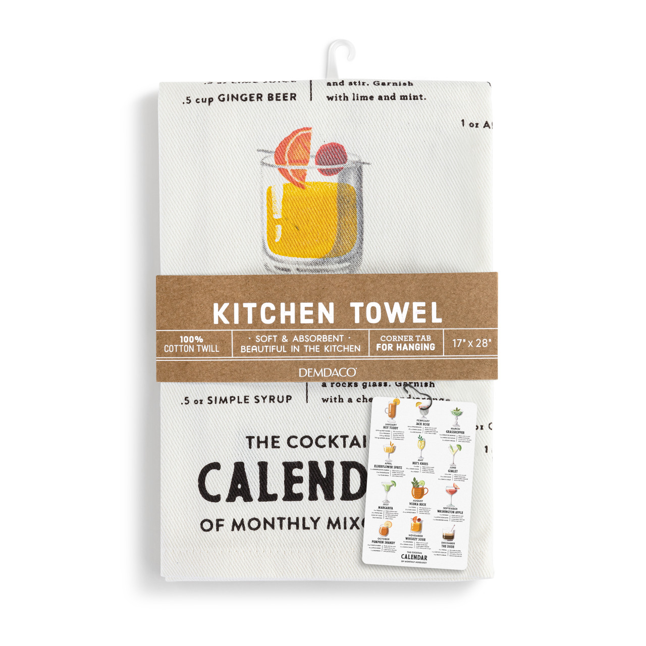 Cocktail Calendar Cotton Twill Kitchen Towel thumbnail