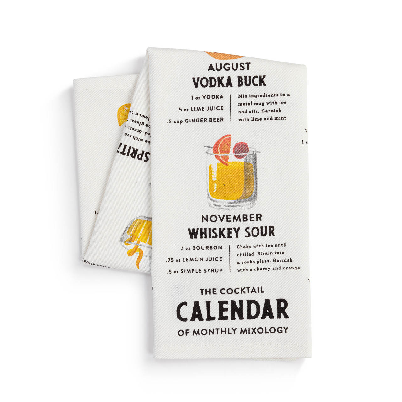 Cocktail Calendar Cotton Twill Kitchen Towel thumbnail