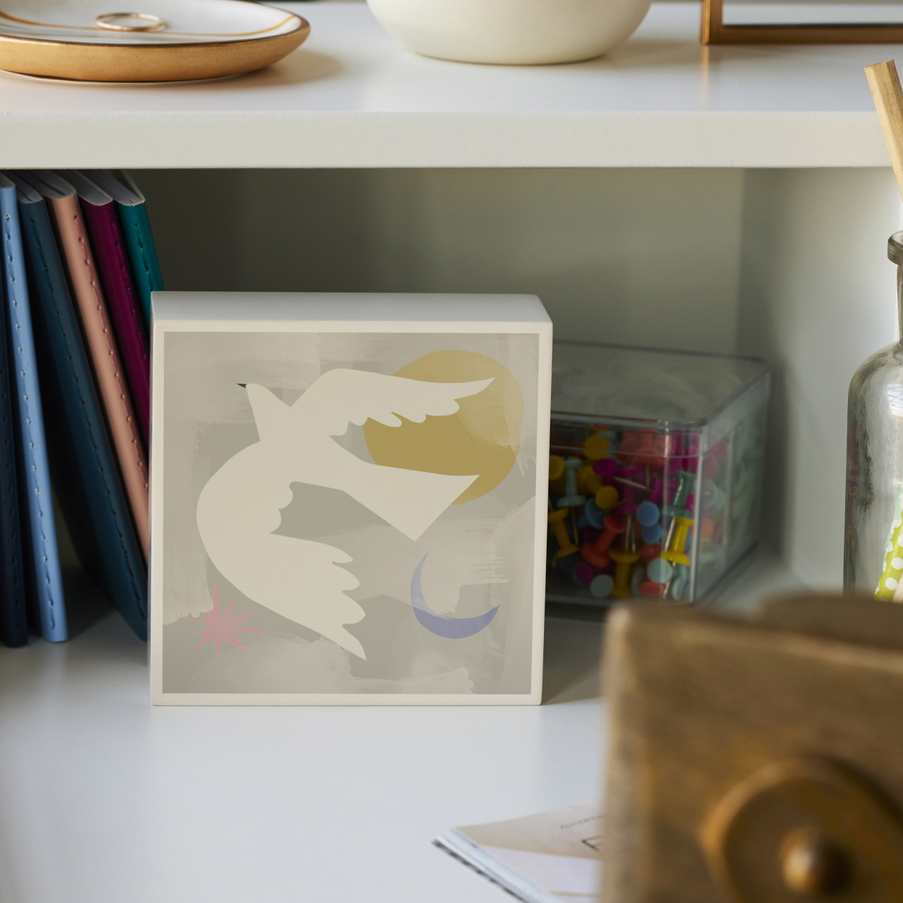 Dove Sun & Moon Wall Art - 4"sq thumbnail