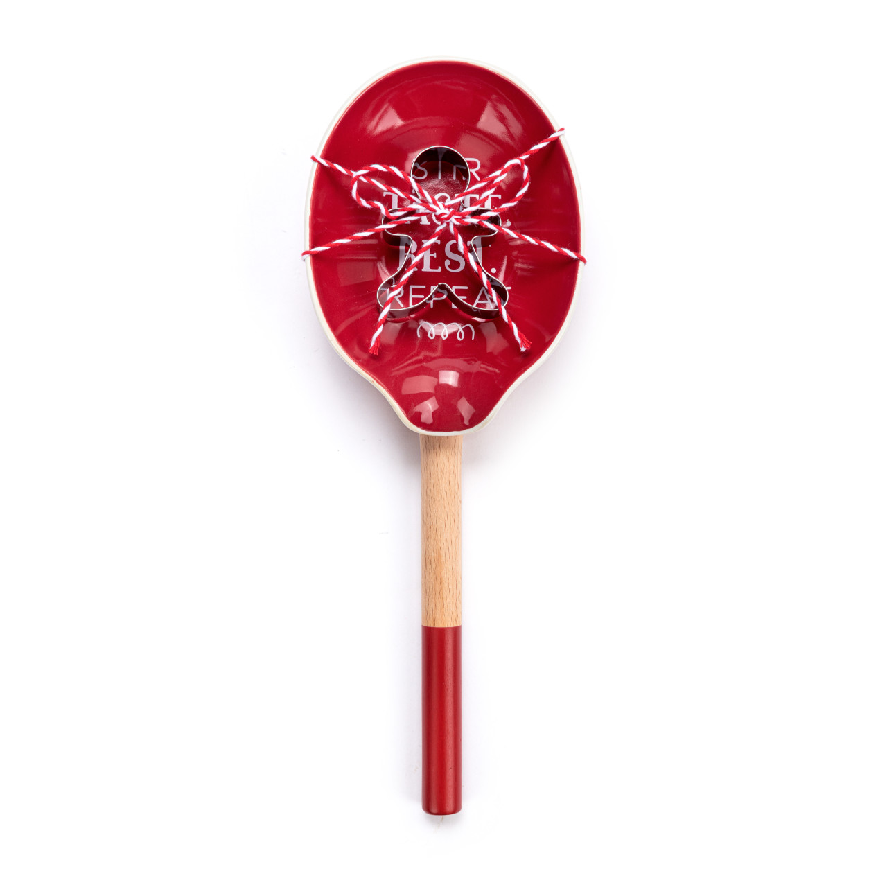 Stir. Taste. Rest. Ceramic Spoon Rest & Wood Spoon Set thumbnail