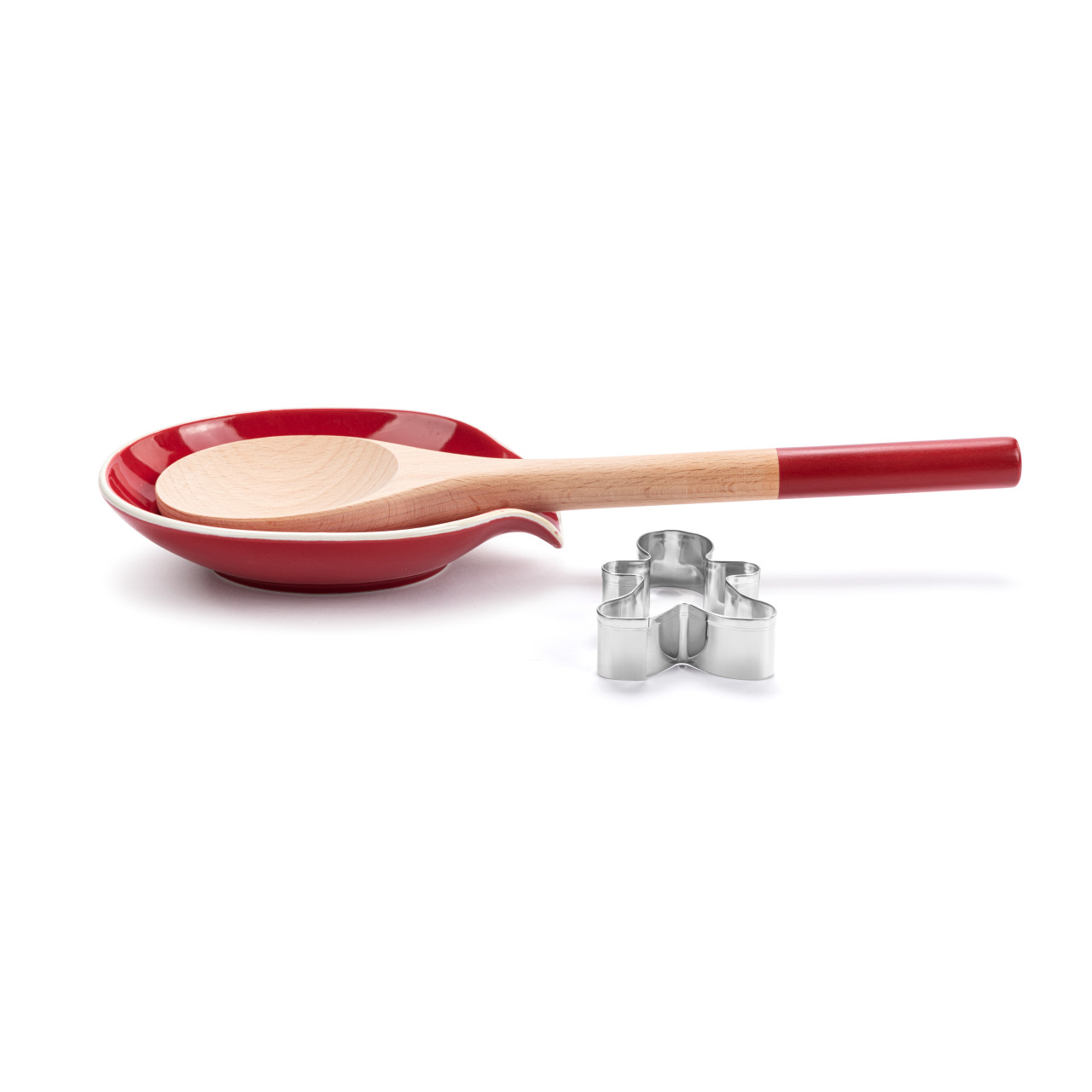 Stir. Taste. Rest. Ceramic Spoon Rest & Wood Spoon Set thumbnail