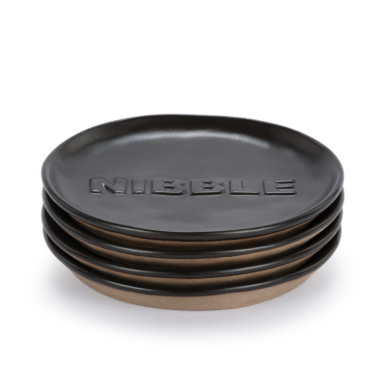 Black Nibble Appetizer Plates - Set of 4 thumbnail