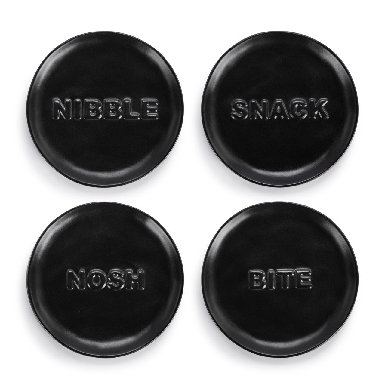 Black Nibble Appetizer Plates - Set of 4 thumbnail