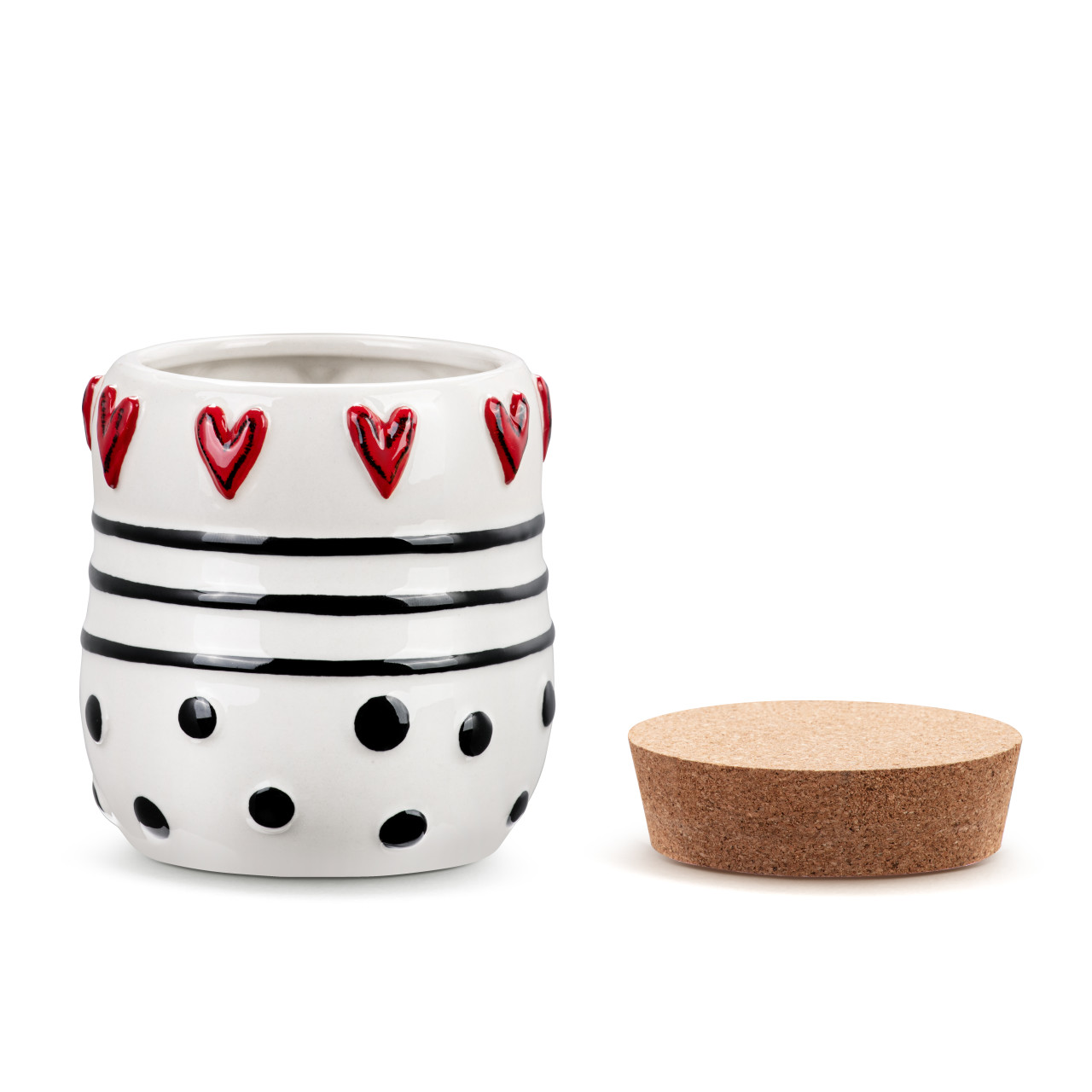 Dots & Hearts Small Cork Lid Canister thumbnail
