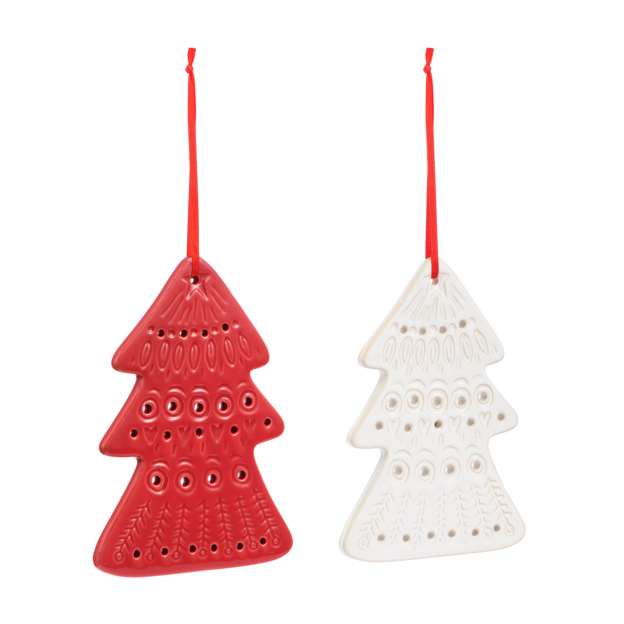 Tree Ceramic Ornaments - Set of 2 thumbnail