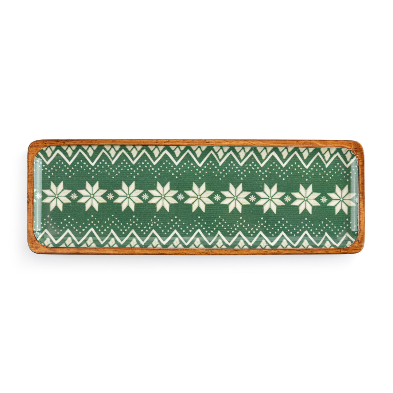 Green Scandi Knit Wood Enamel Tray thumbnail