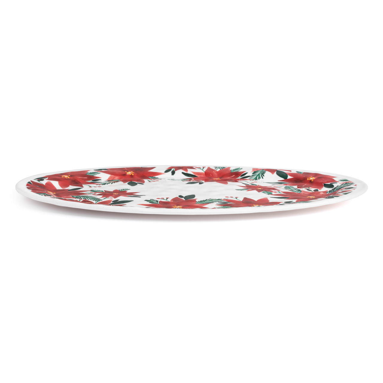 Poinsettia Large Melamine Oval Platter thumbnail