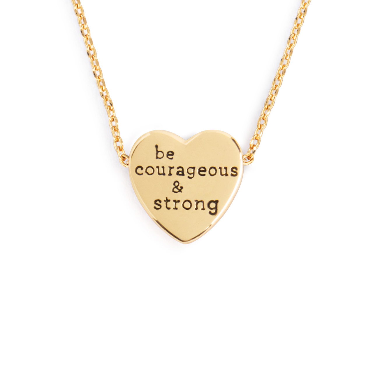 Art Heart Necklace - Be Courageous & Strong thumbnail