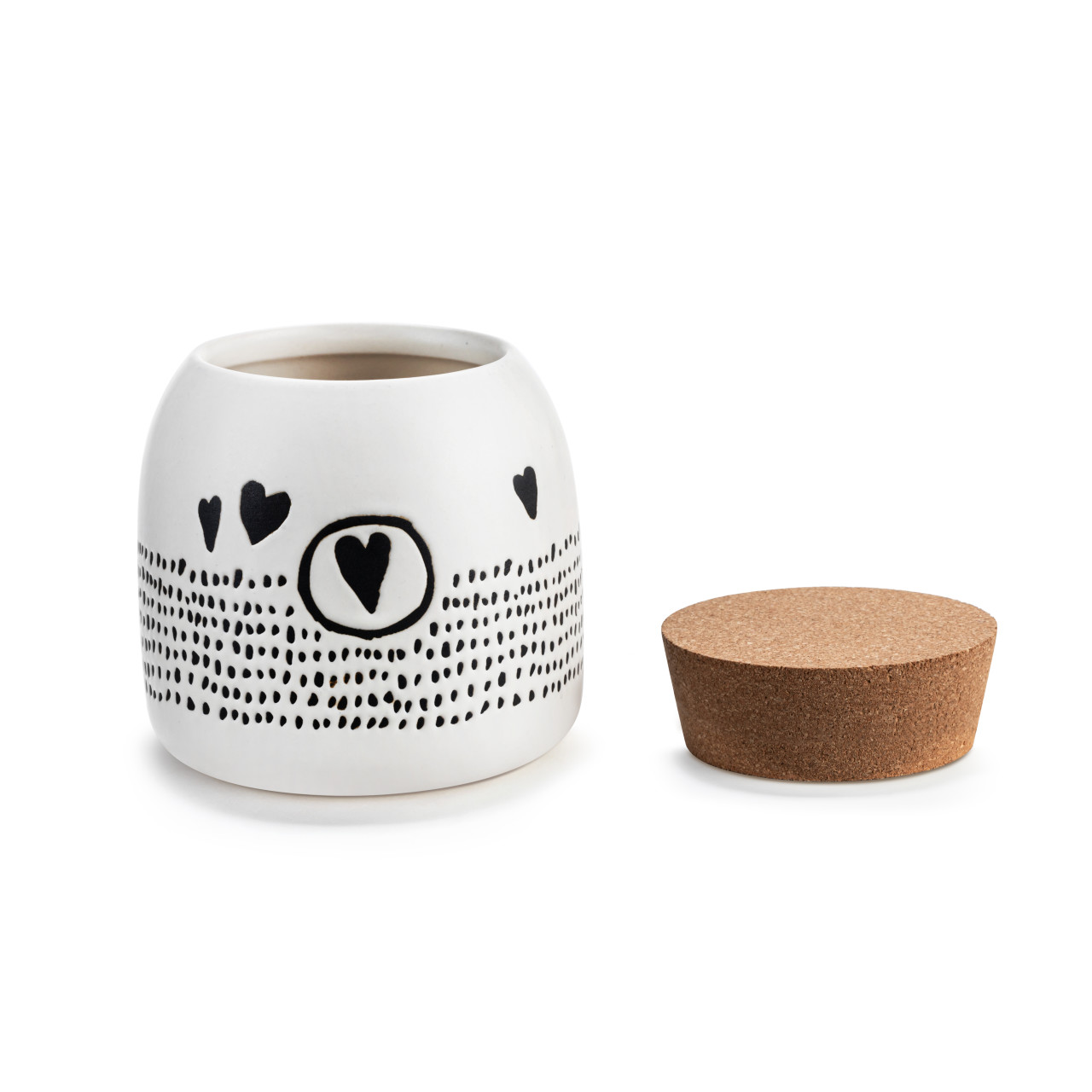 Hearts Small Ceramic Cork Lid Canister thumbnail