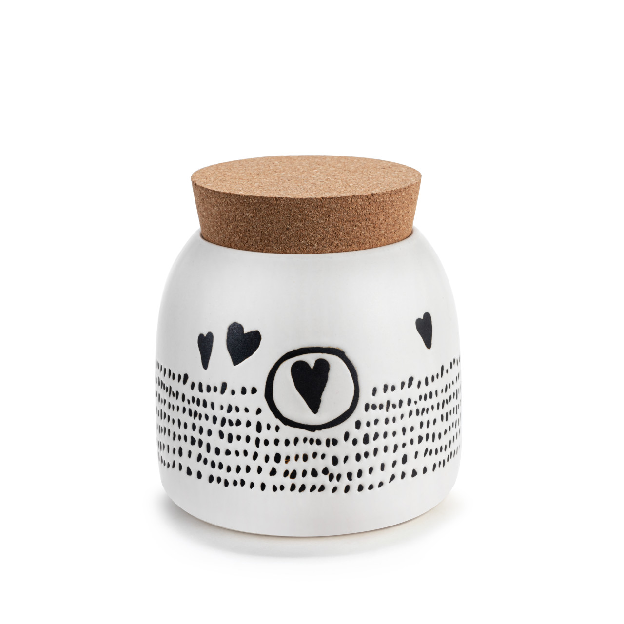Hearts Small Ceramic Cork Lid Canister thumbnail