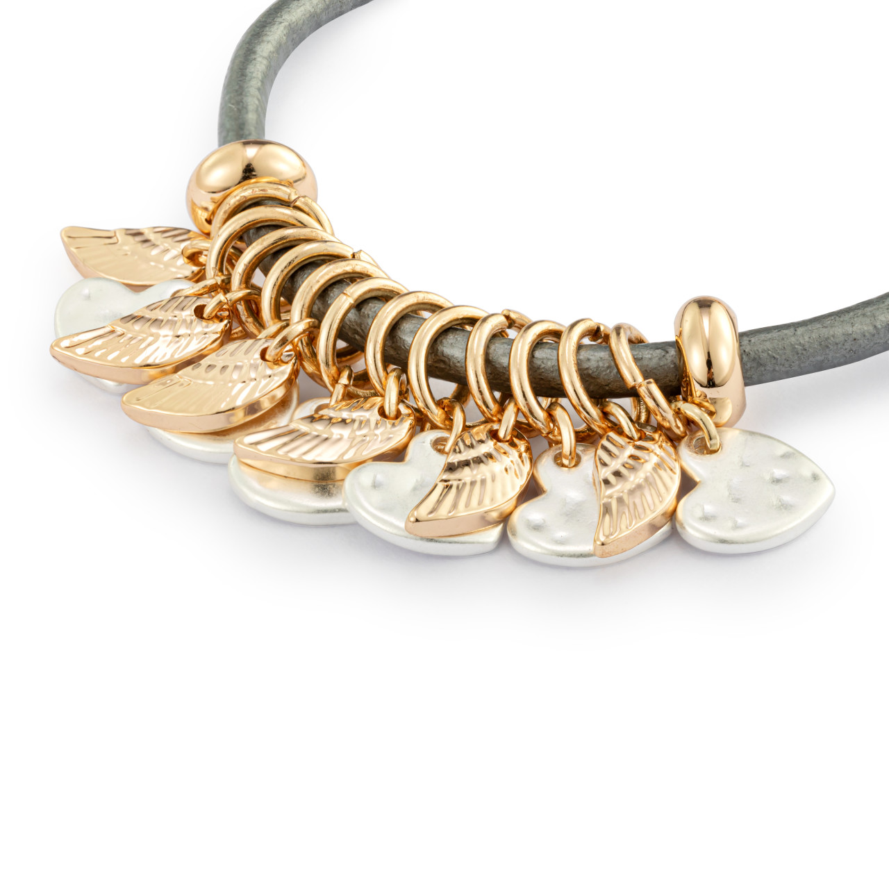 Charm Bracelet - Gunmetal Heart and Wing thumbnail