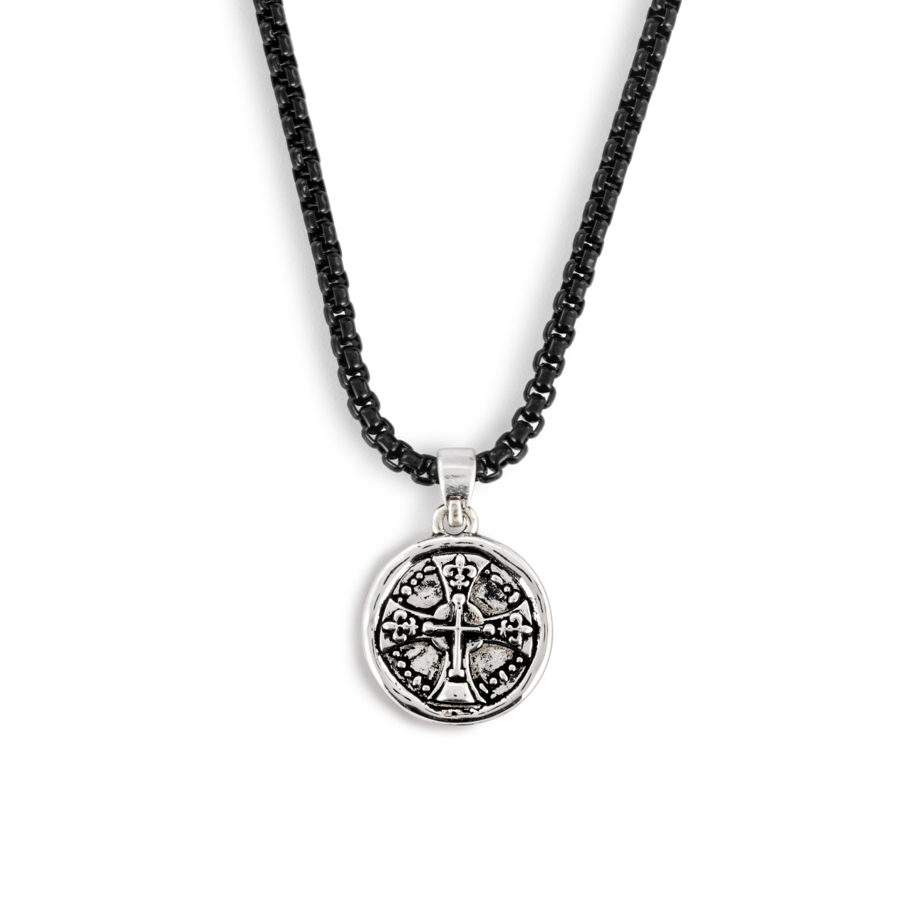 Men's Cross Necklace - Black thumbnail