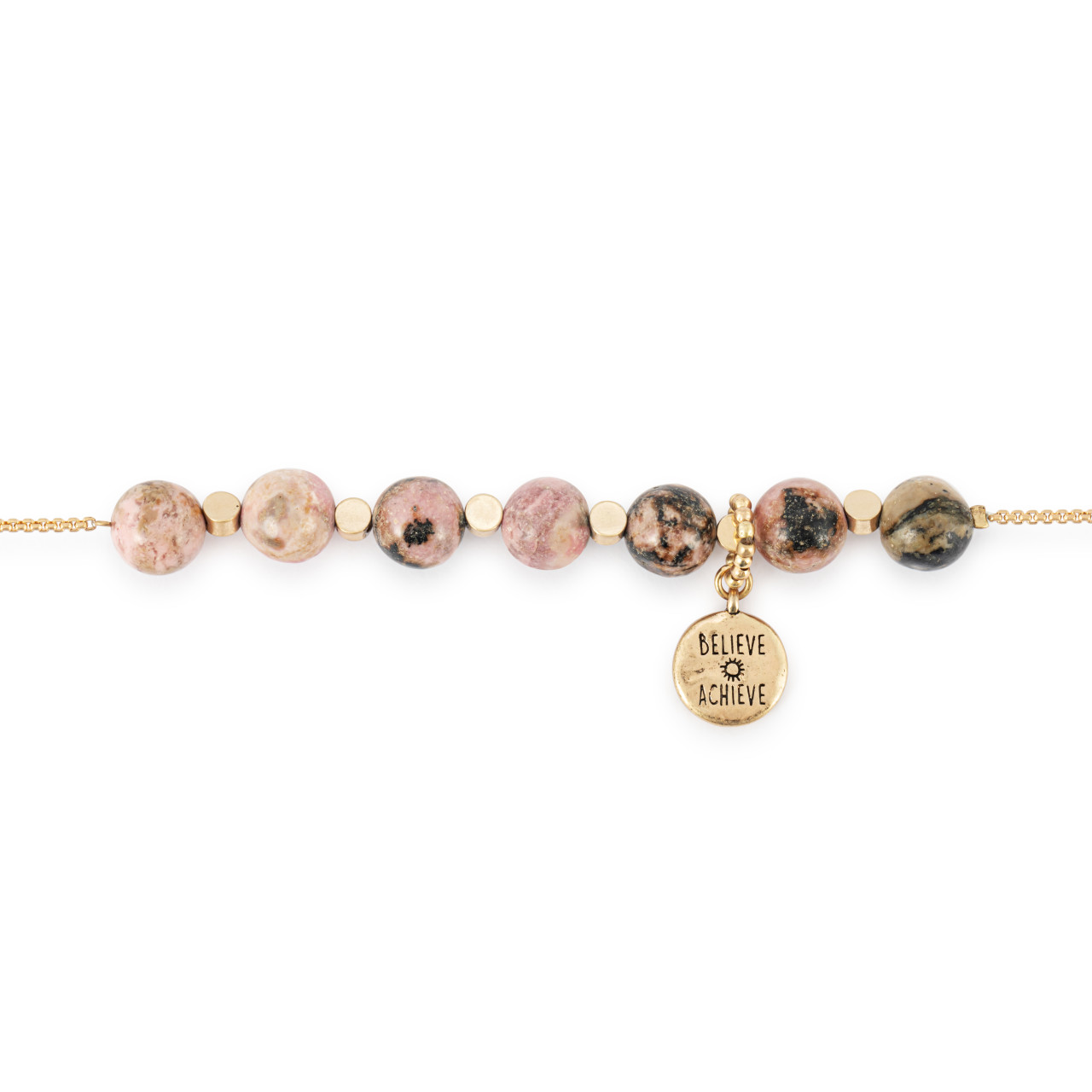 7 Days Tracker Necklace - Pink and Gold thumbnail