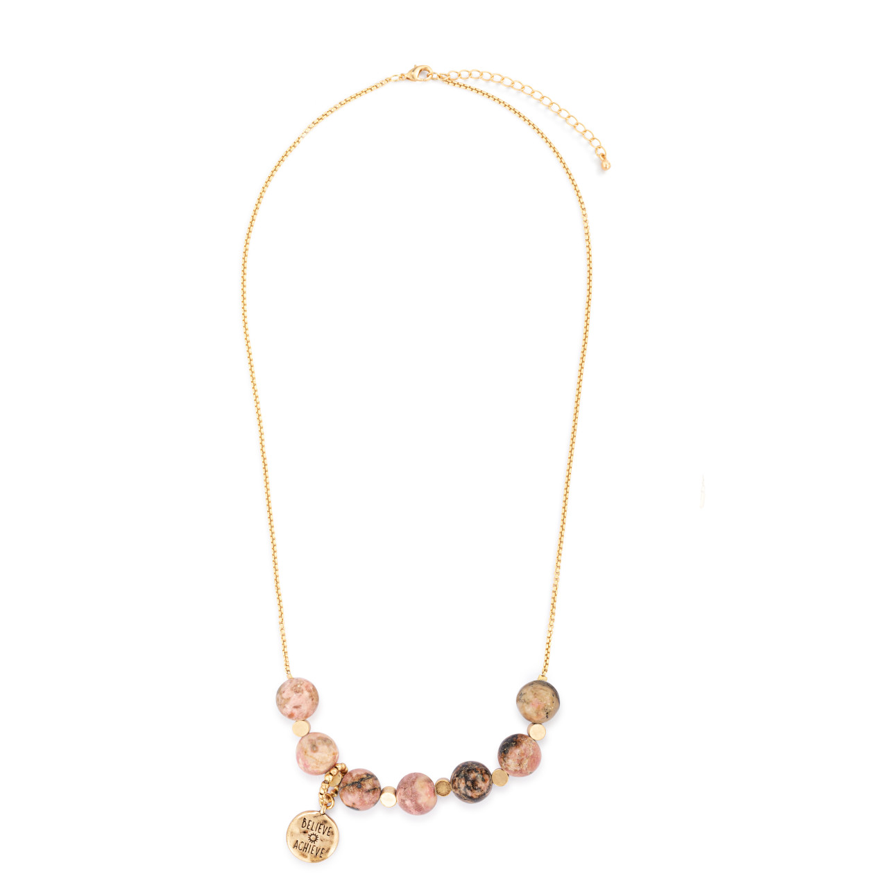 7 Days Tracker Necklace - Pink and Gold thumbnail