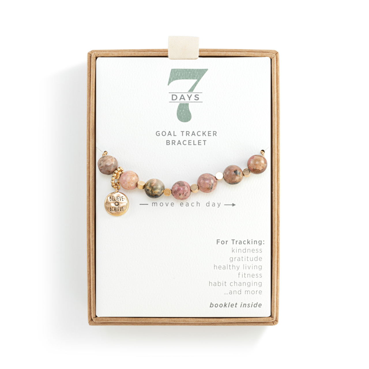 7 Days Tracker Bracelet - Pink and Gold thumbnail