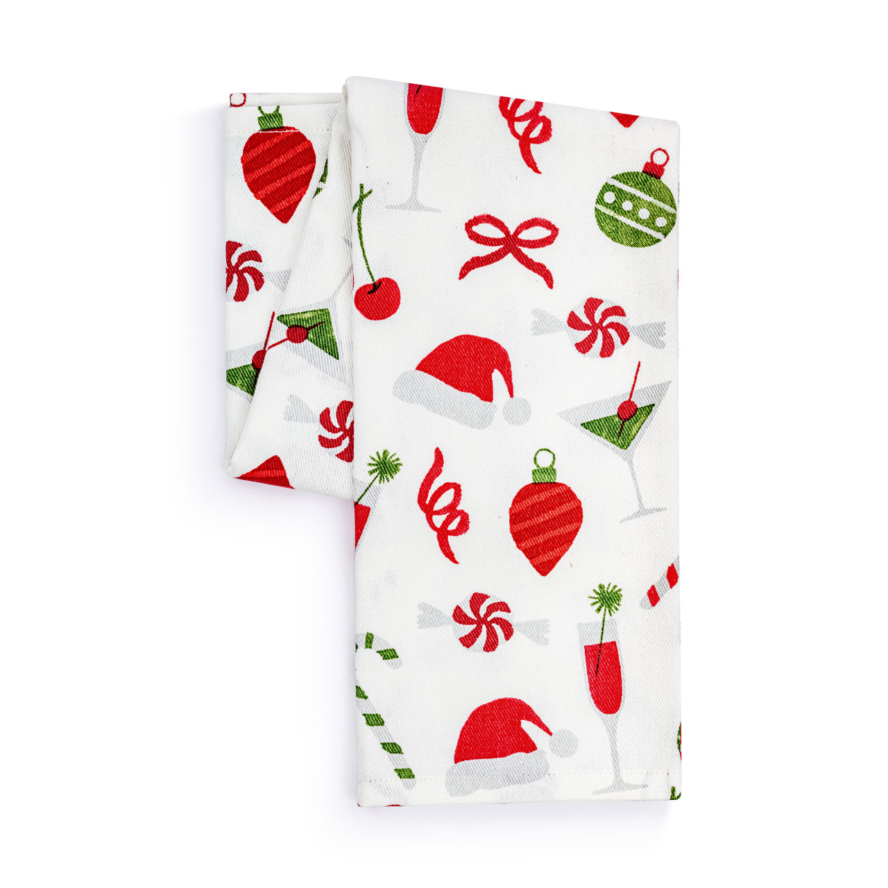 Martini & Peppermint Print Cotton Twill Bar Towel thumbnail