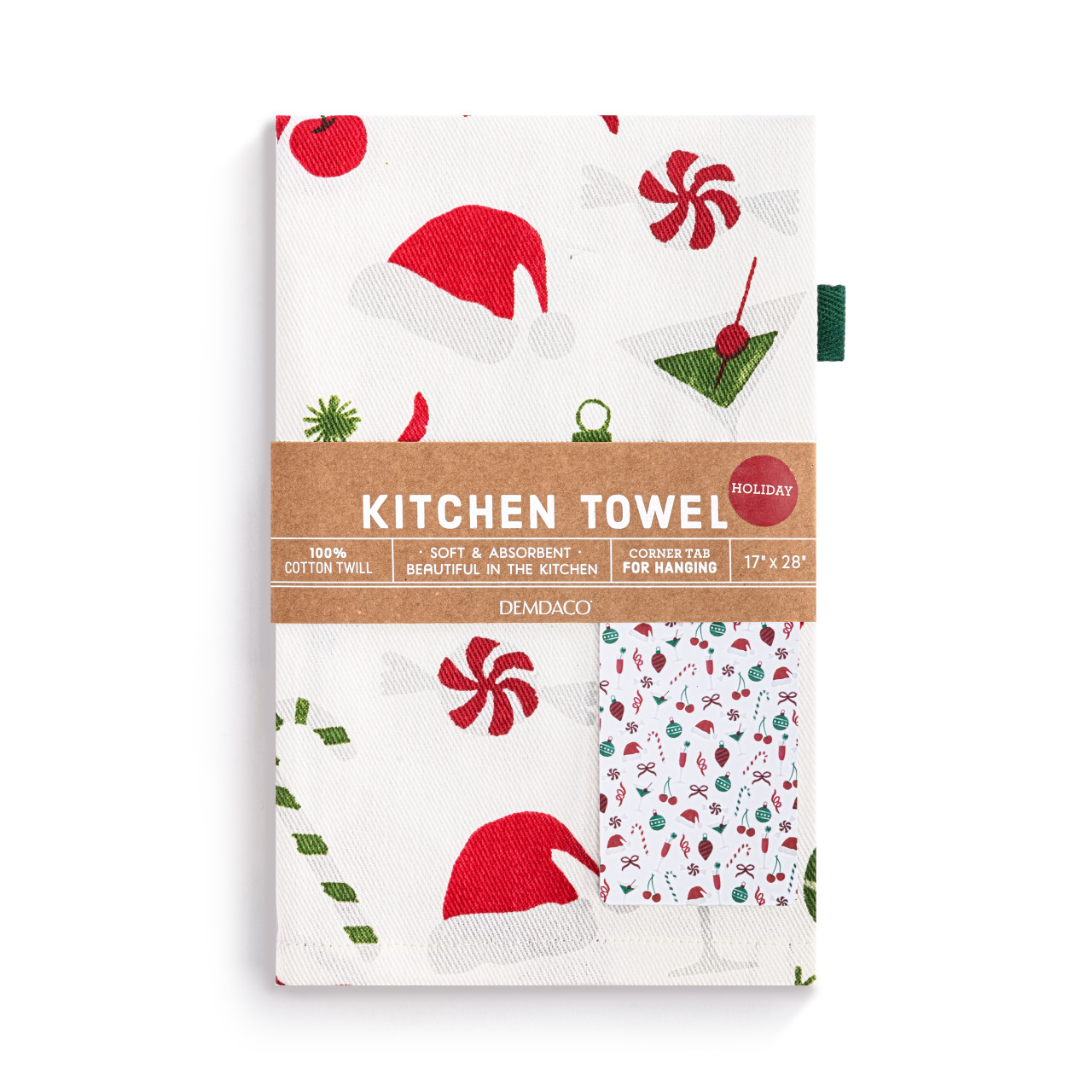 Martini & Peppermint Print Cotton Twill Bar Towel thumbnail