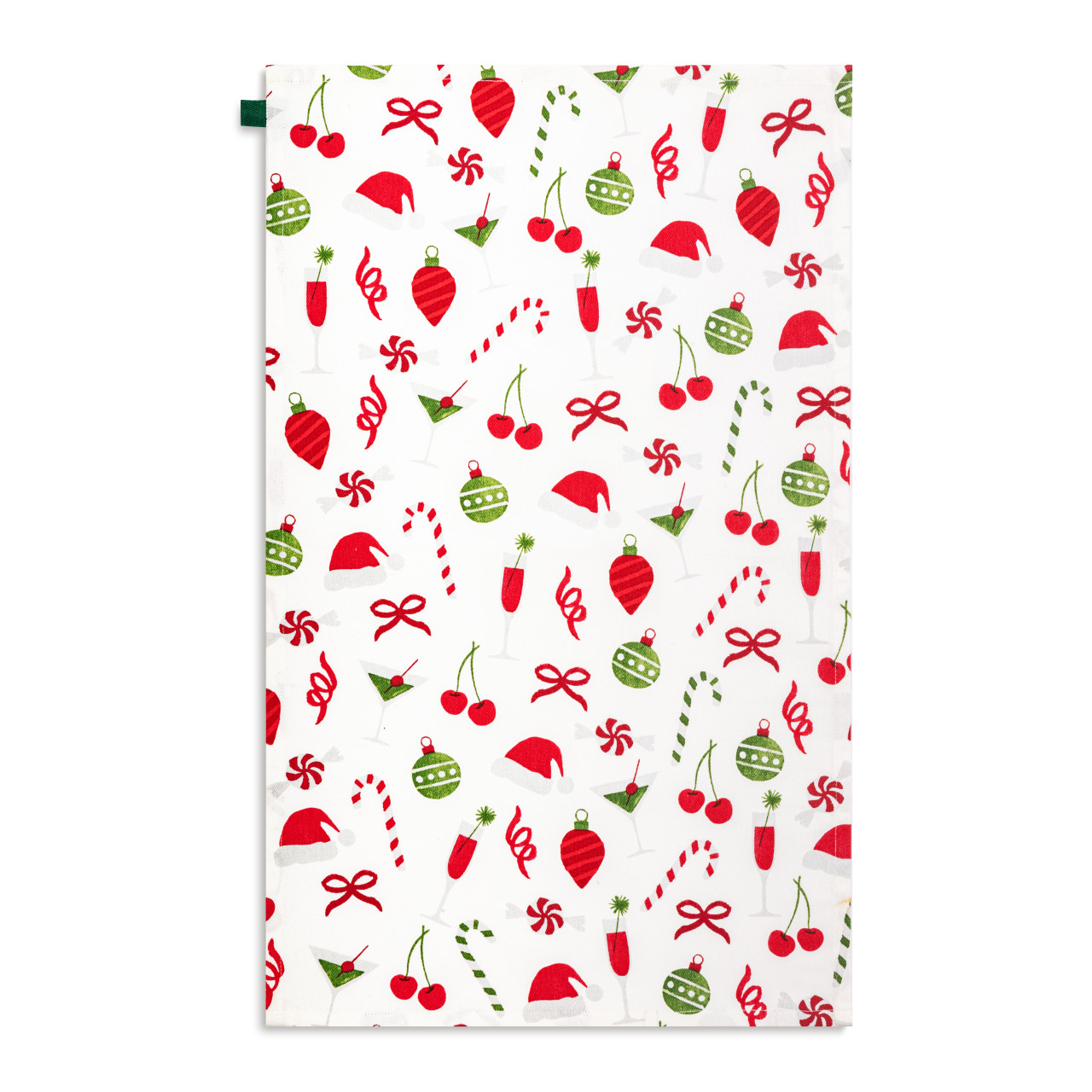 Martini & Peppermint Print Cotton Twill Bar Towel thumbnail