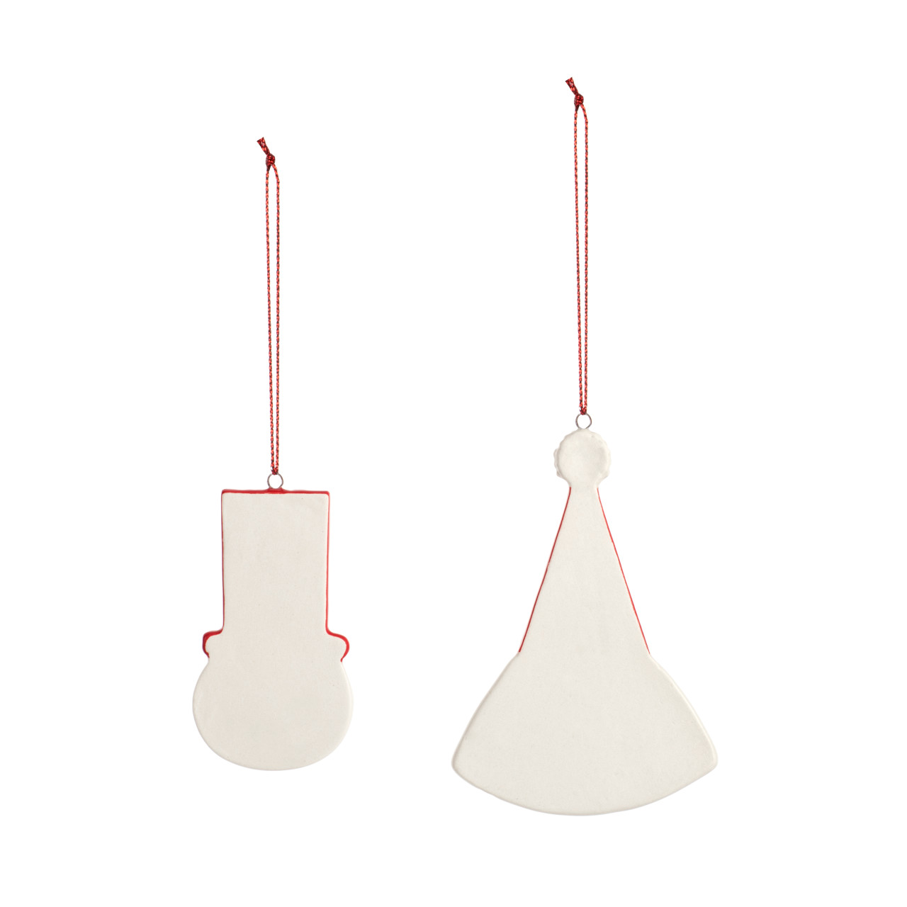 Ceramic Gnome and Snowman Ornaments - 2 Assorted thumbnail