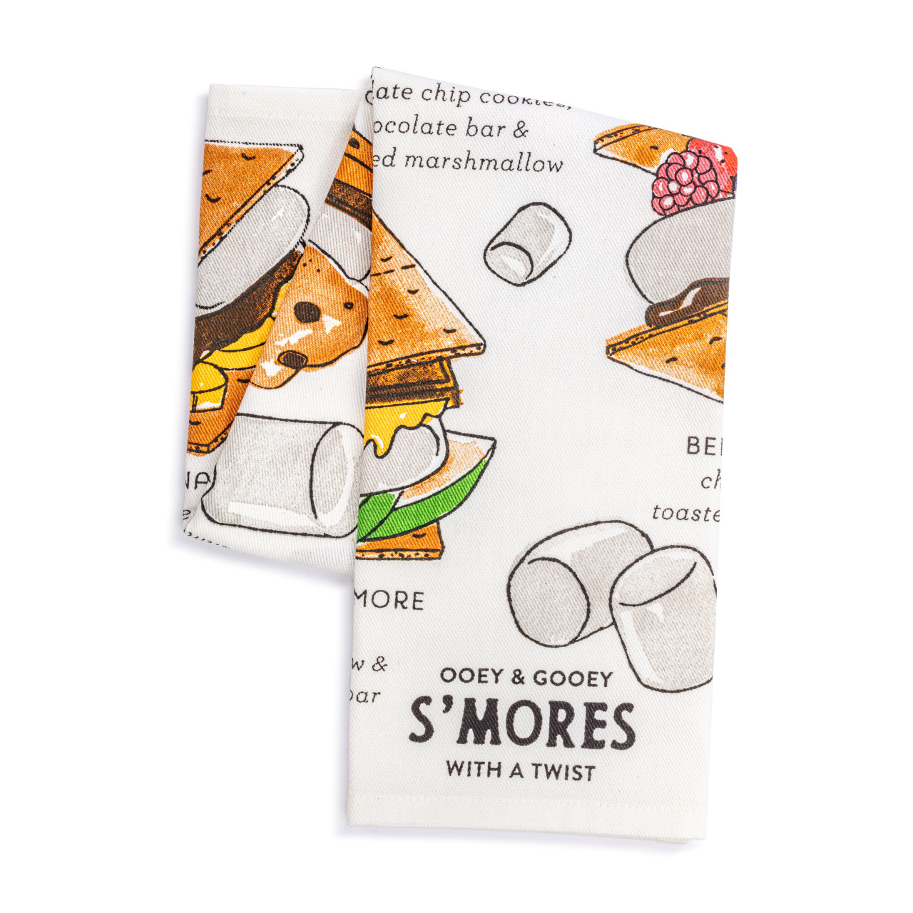 S'mores Recipe Cotton Twill Kitchen Towel thumbnail