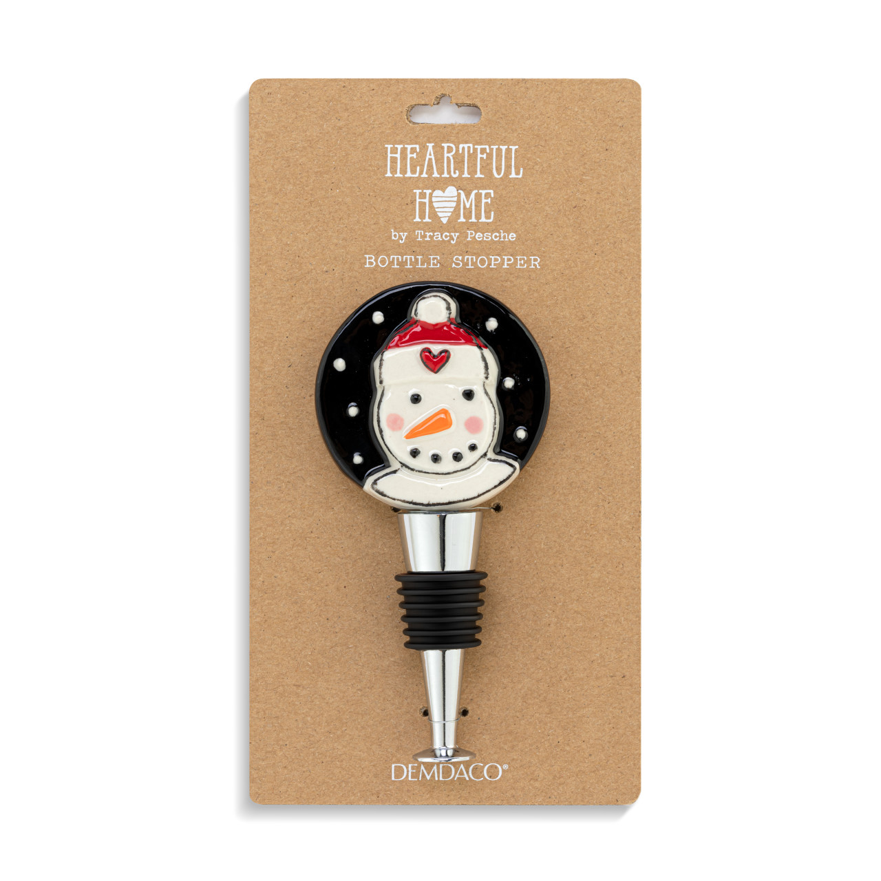 Snowman Polka Dot Bottle Stopper thumbnail