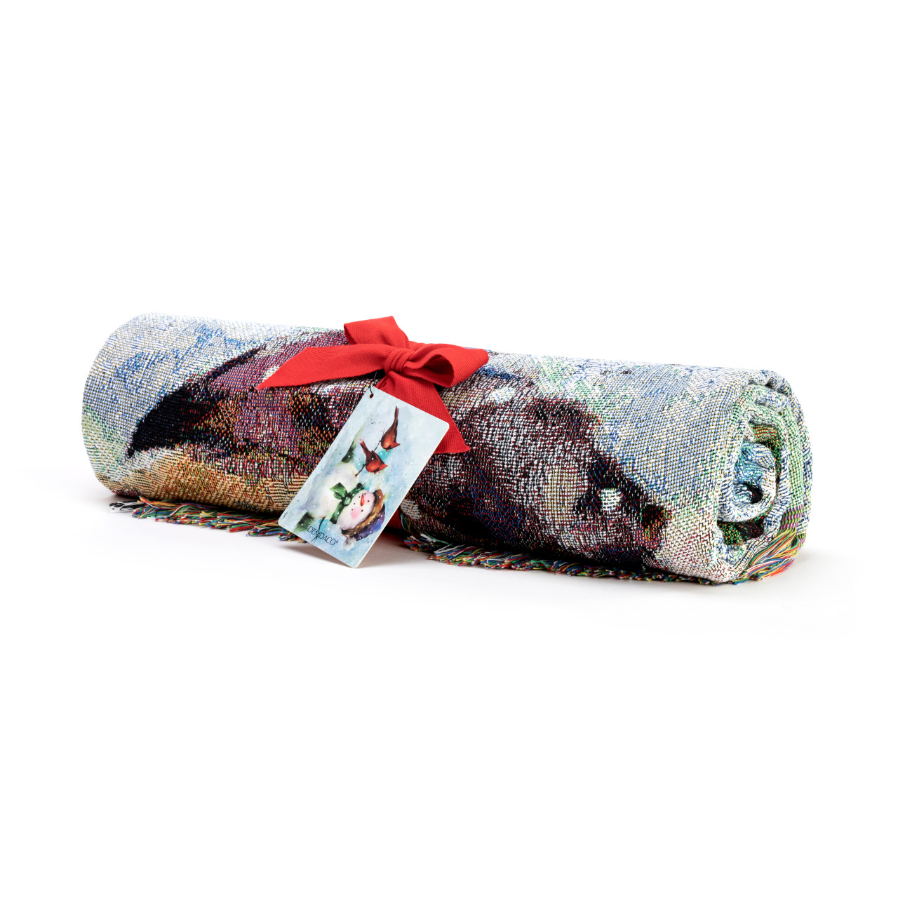 Snowman and Cardinals Woven Blanket thumbnail