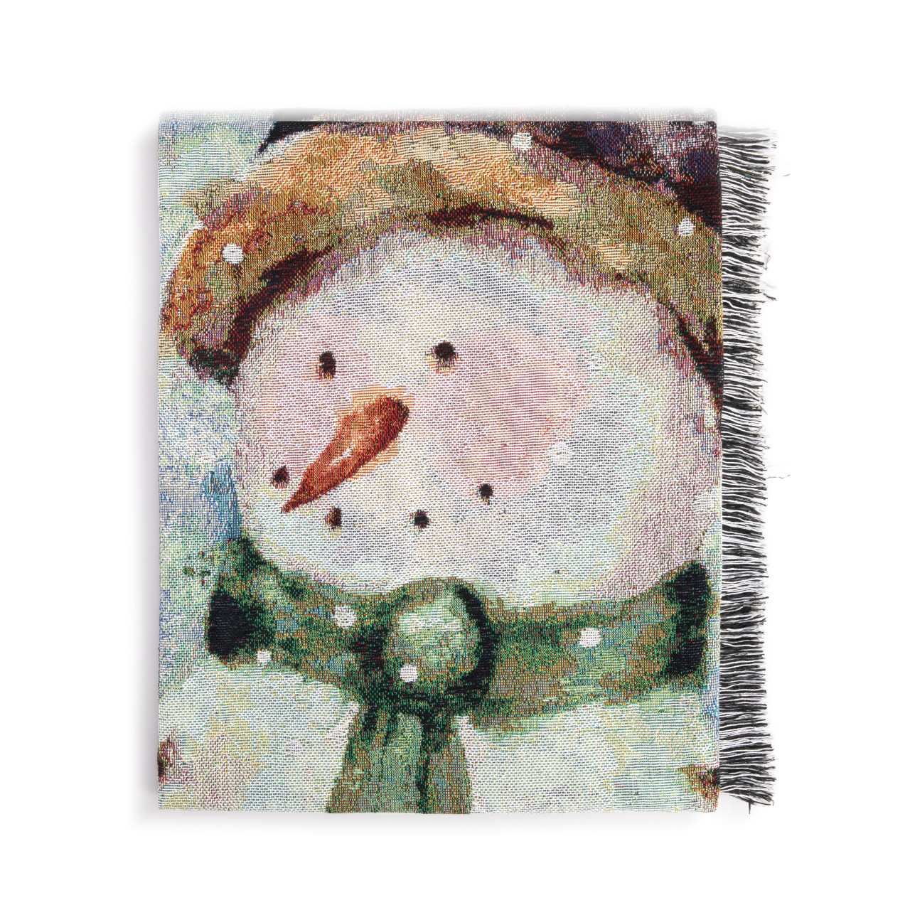 Snowman and Cardinals Woven Blanket thumbnail