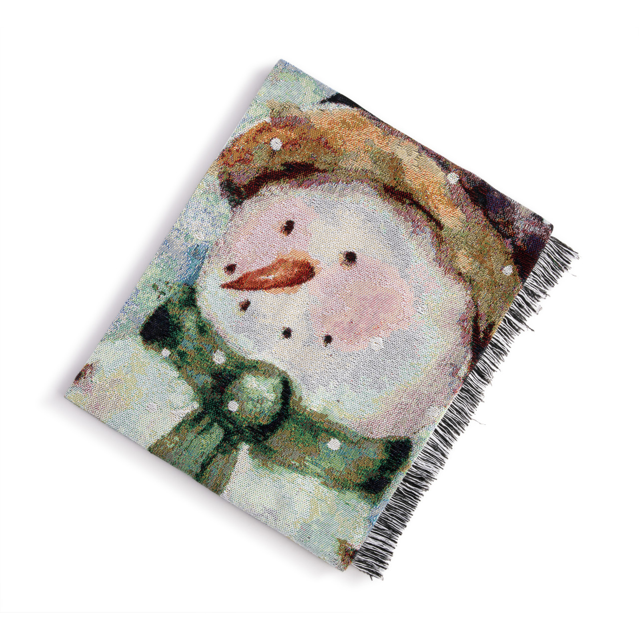 Snowman and Cardinals Woven Blanket thumbnail