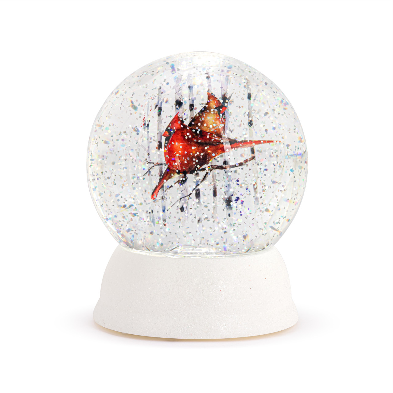 Lit Cardinals in the Woods Snow Globe thumbnail