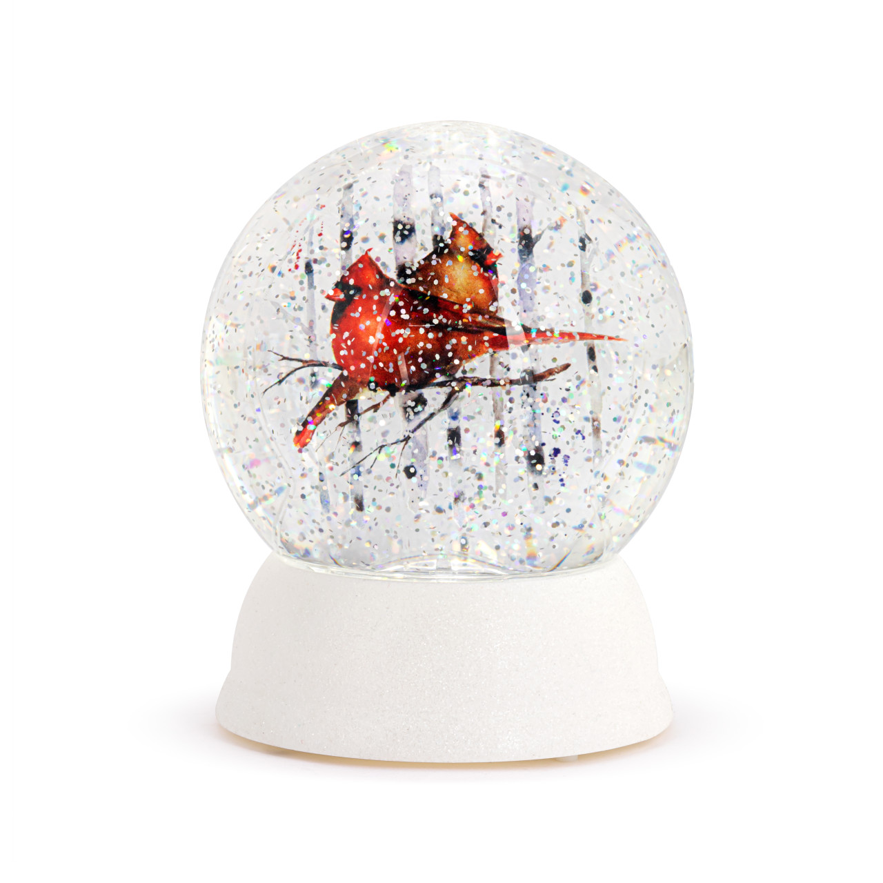 Lit Cardinals in the Woods Snow Globe thumbnail