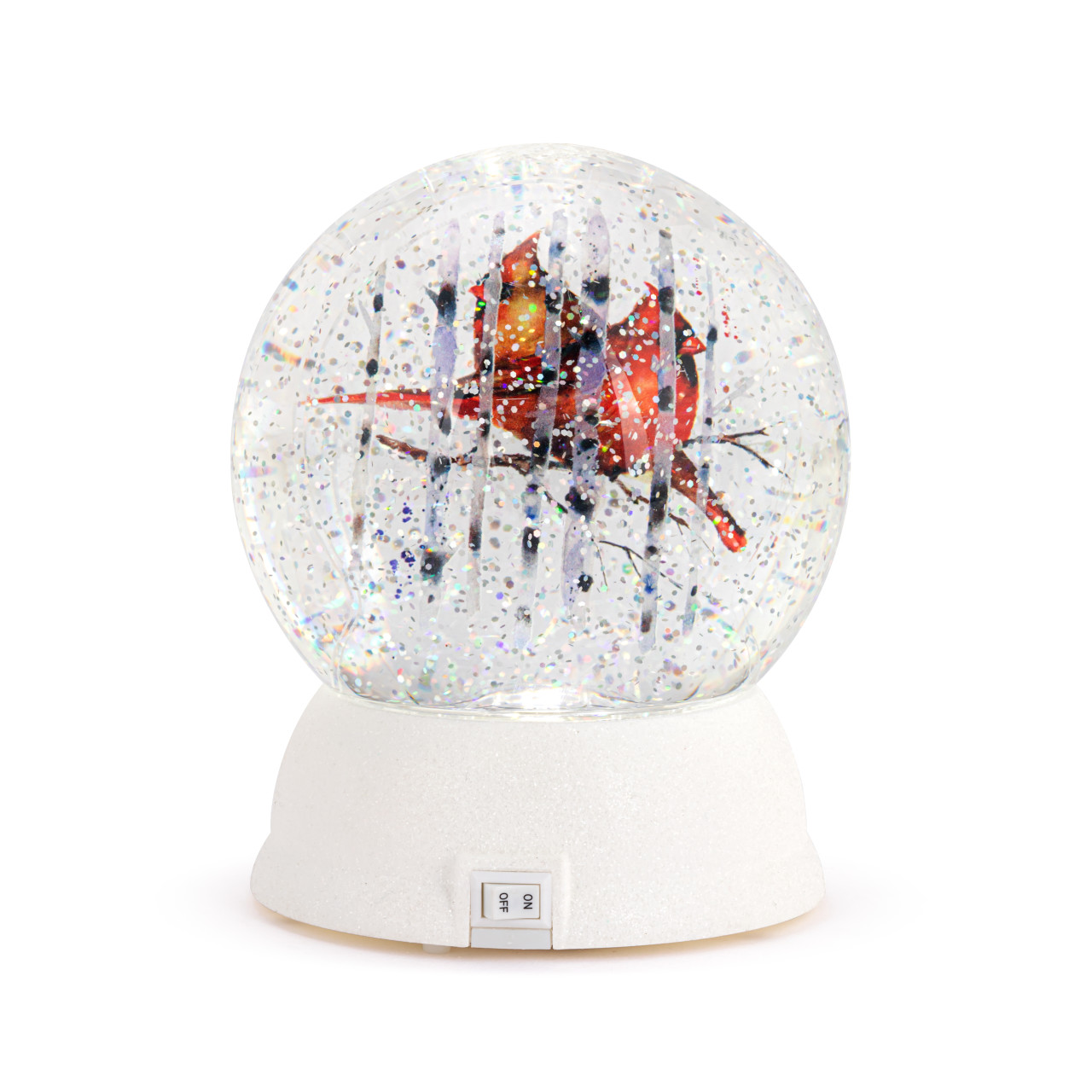 Lit Cardinals in the Woods Snow Globe thumbnail
