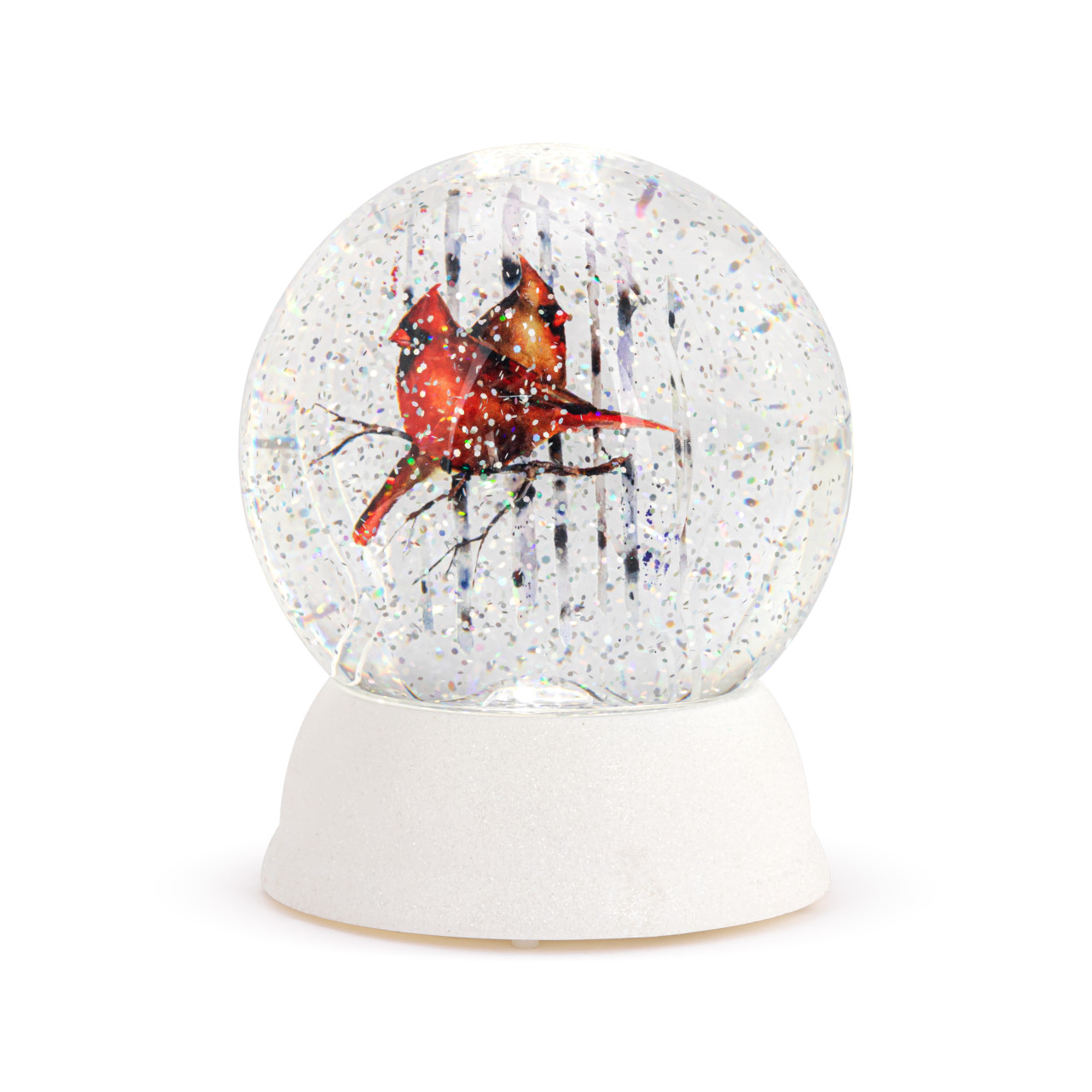Lit Cardinals in the Woods Snow Globe thumbnail