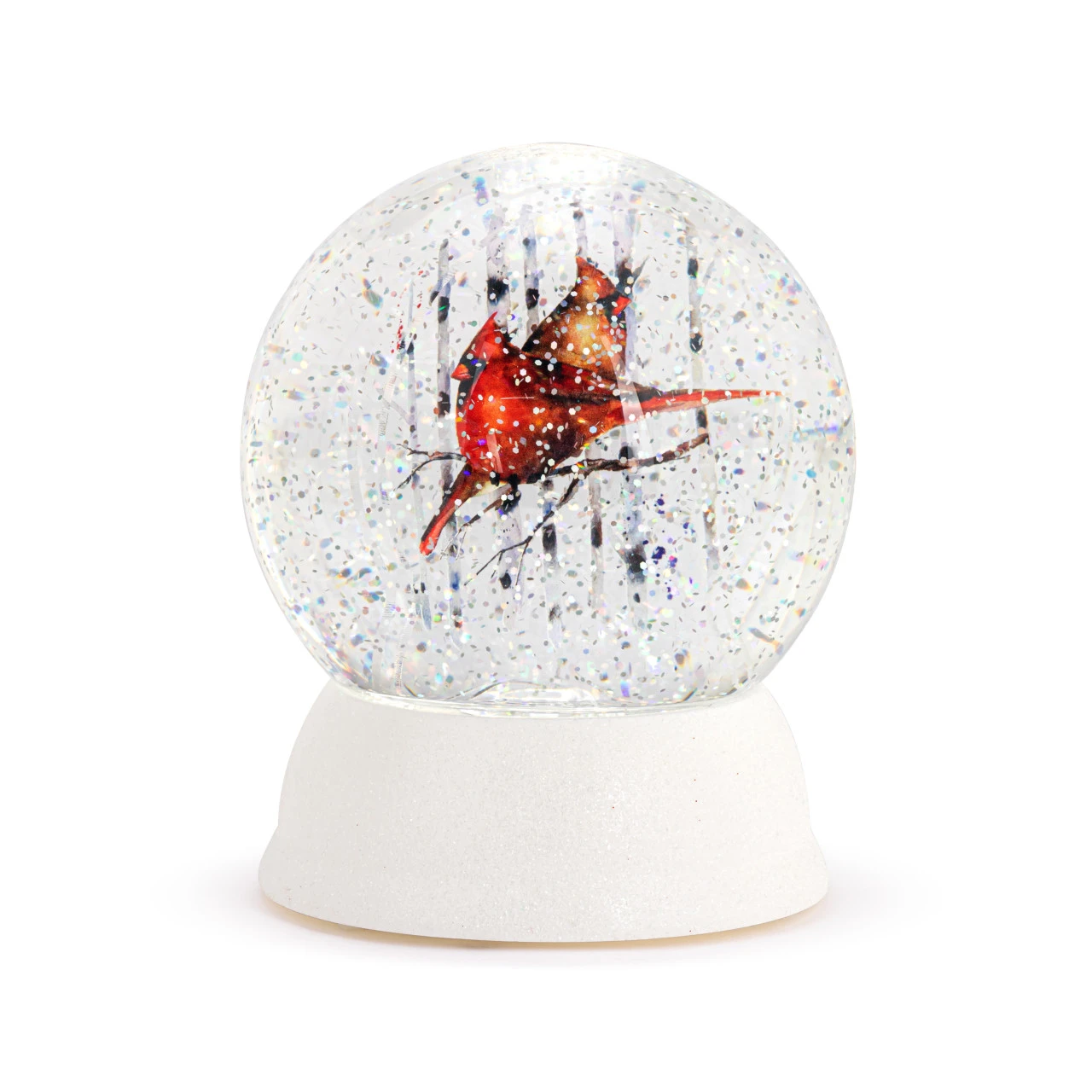 Lit Cardinals in the Woods Snow Globe thumbnail