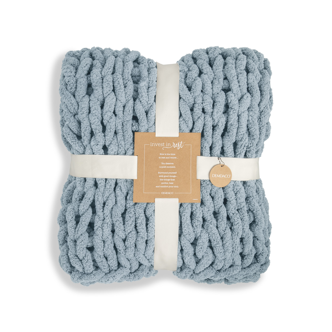 Chunky Knit Throw Blanket - Denim thumbnail