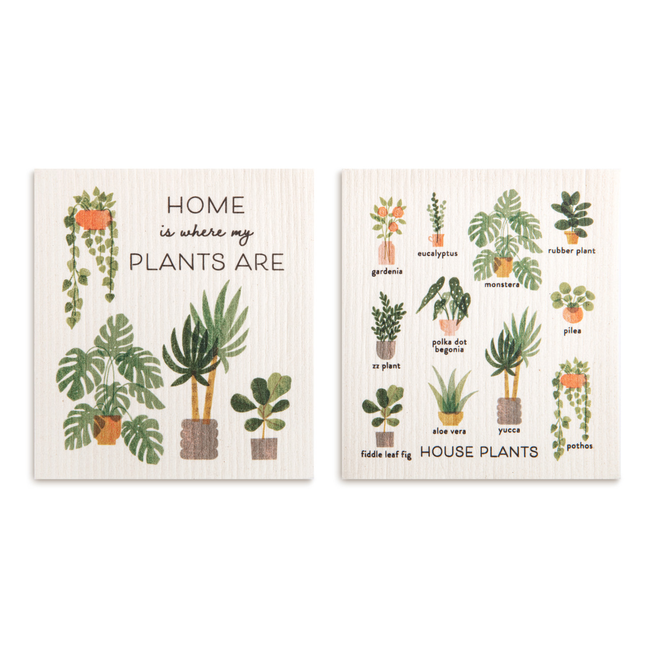Biodegradable Dish Cloths Set of 2 - House Plants thumbnail