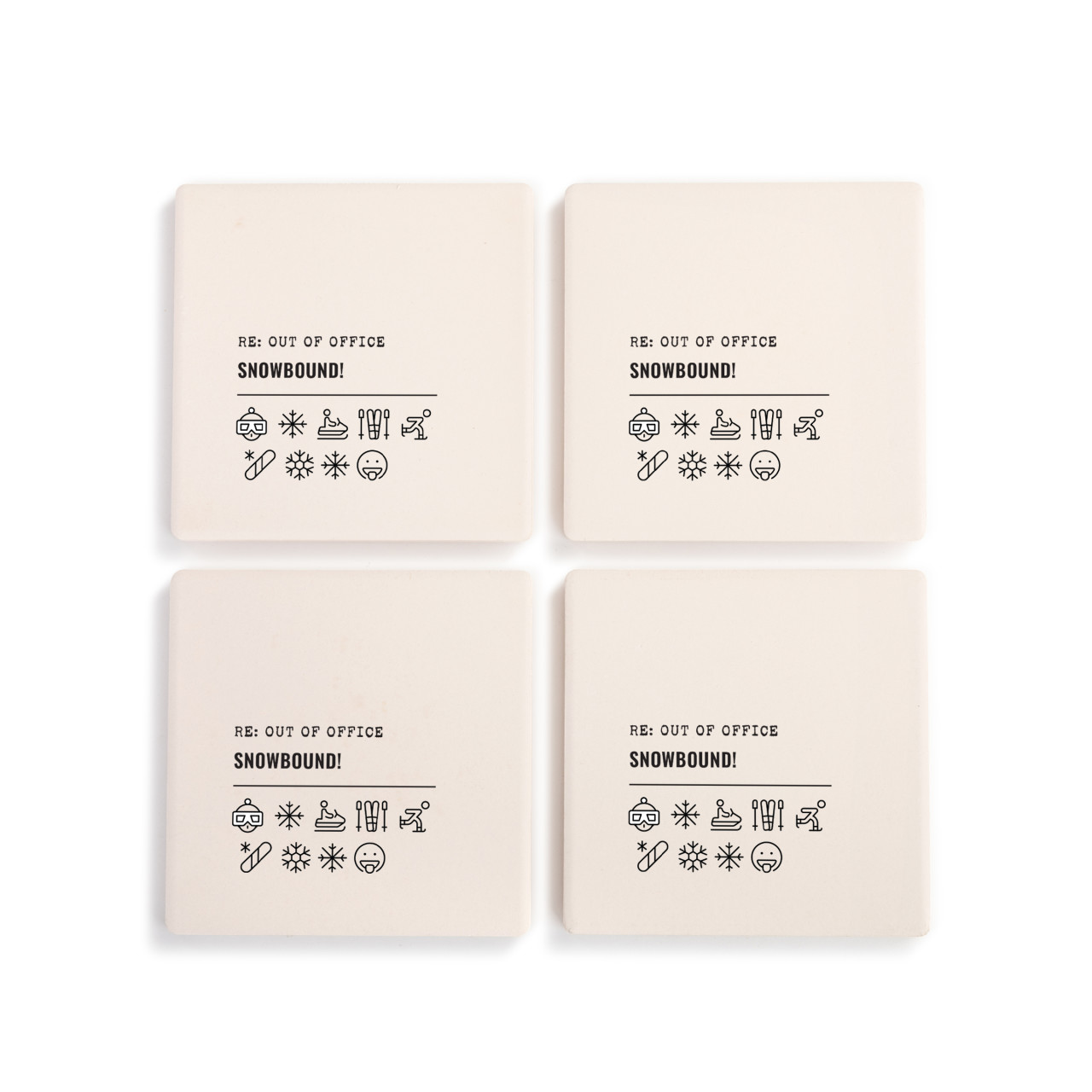 Snowbound Emoji Coasters - Set of 4 thumbnail